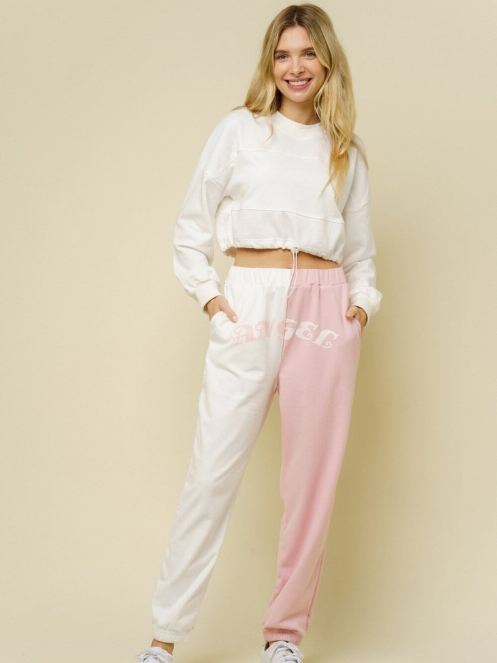 Pink & White Angel Active Jogger